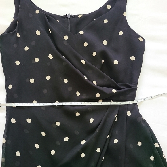 Vintage David Warren polka-dot faux wrap dress Classic Minimalist Closet Staple - Picture 7 of 14